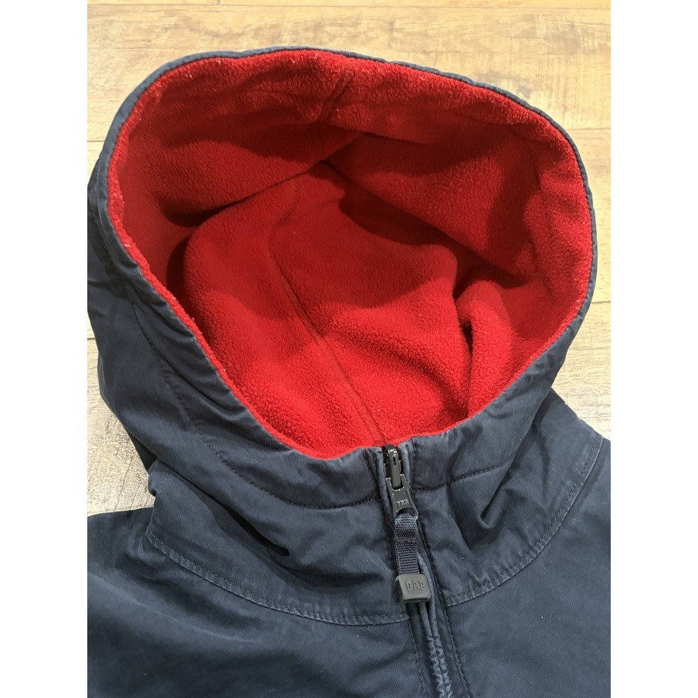 Vintage‎ GAP Reversible Workwear Jacket Fleece Lined Medium Navy Blue Red 2003 - Picture 6 of 11